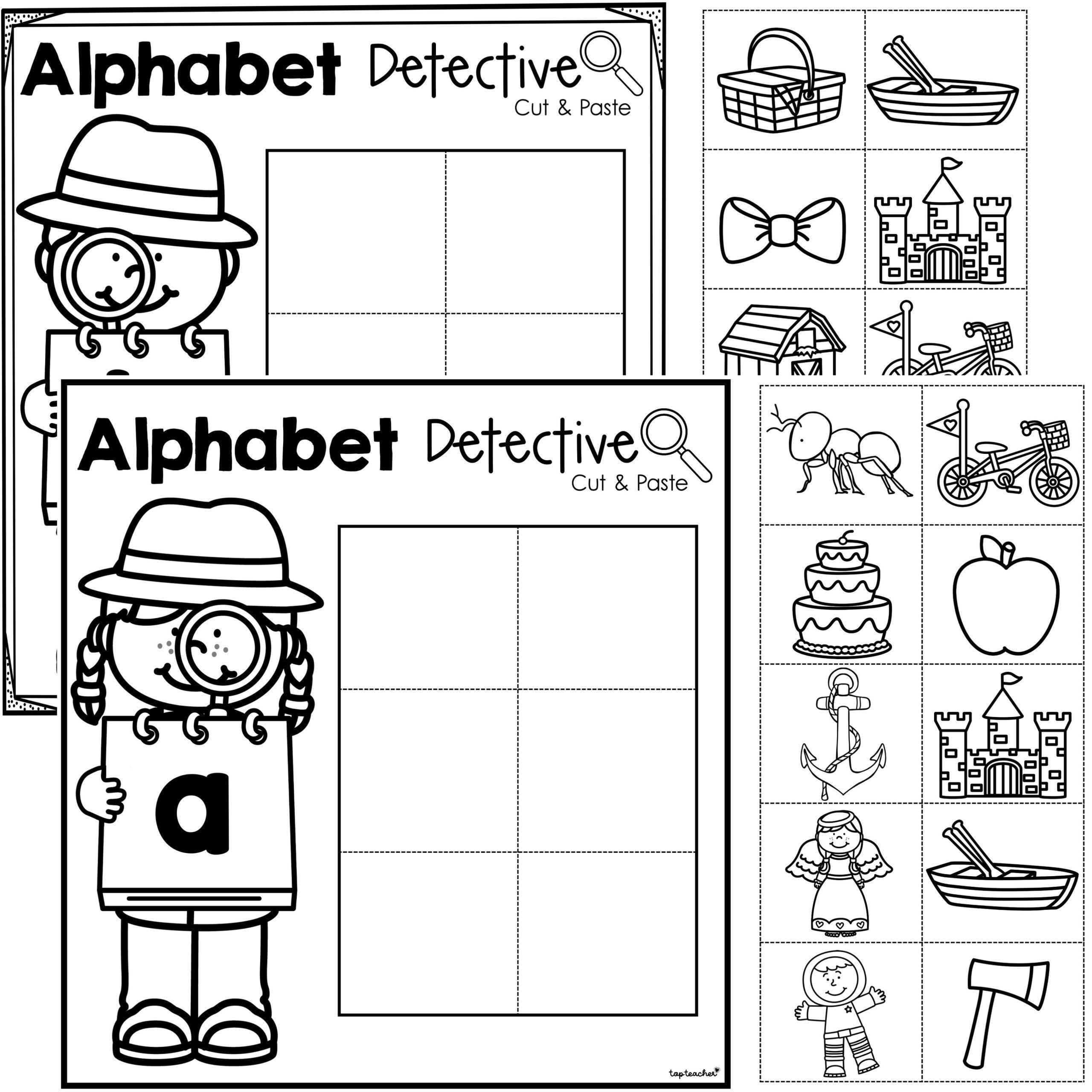 Alphabet Detective Cut & Paste Initial Sounds Worksheet - Top Teacher alphabet-detective-cut-paste-initial-sounds-worksheet-top-teacher