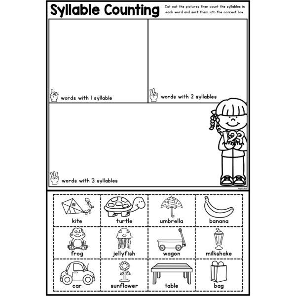 Syllable Counting Cut Paste Worksheet Top Teacher Syllable Counting Cut Paste Worksheet Top Teacher