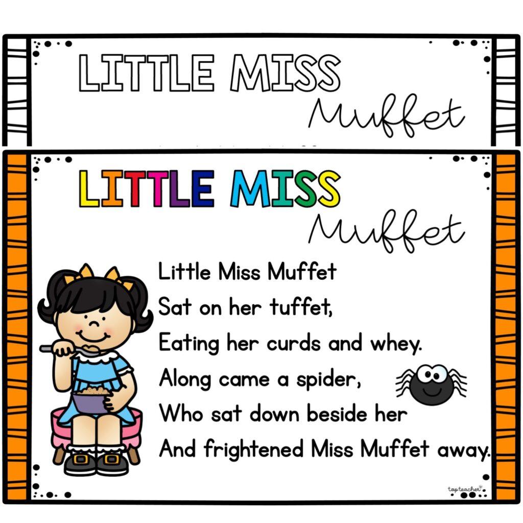 Little Miss Muffet Rhyme Posters - Top Teacher