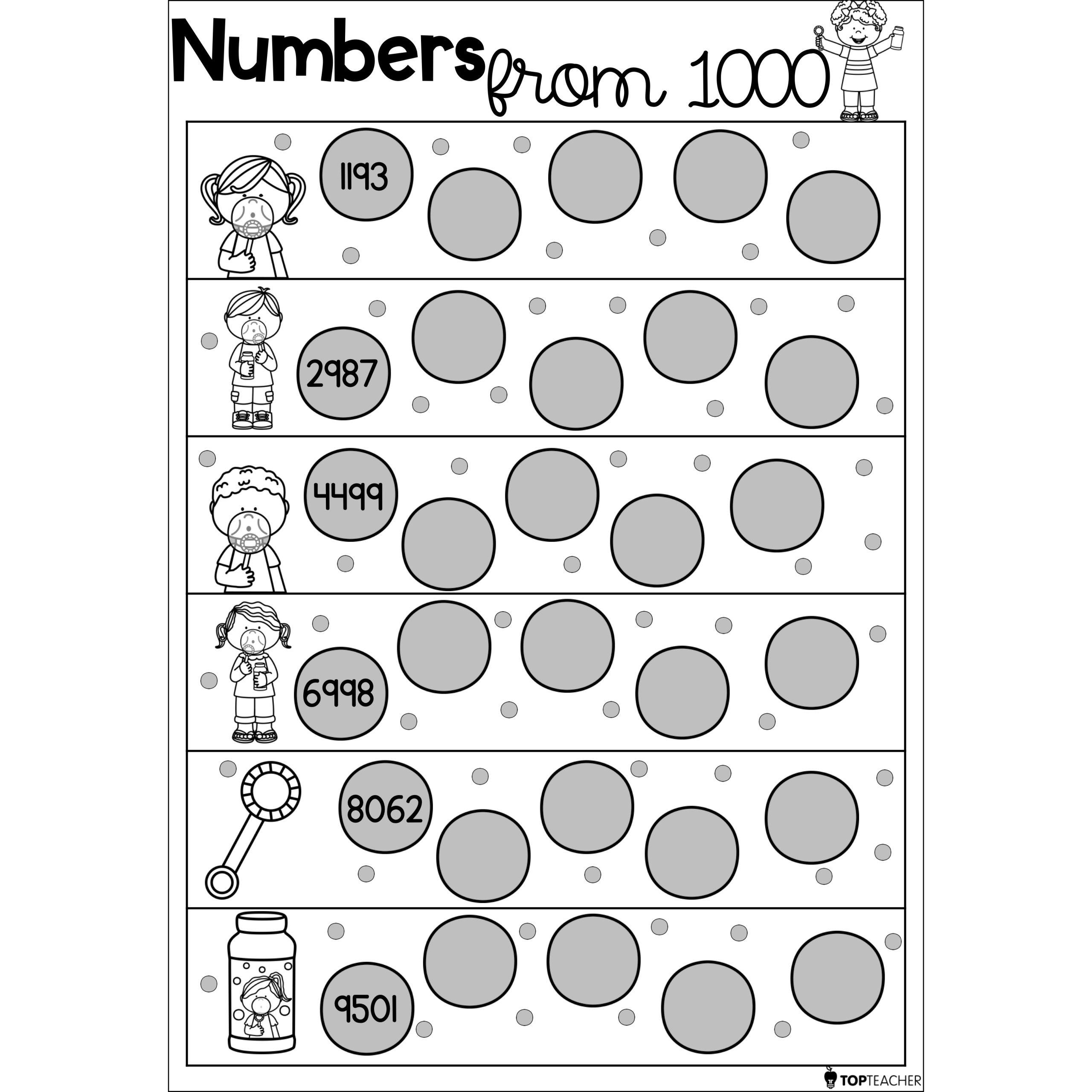 Numbers From 1 000 Worksheet Top Teacher