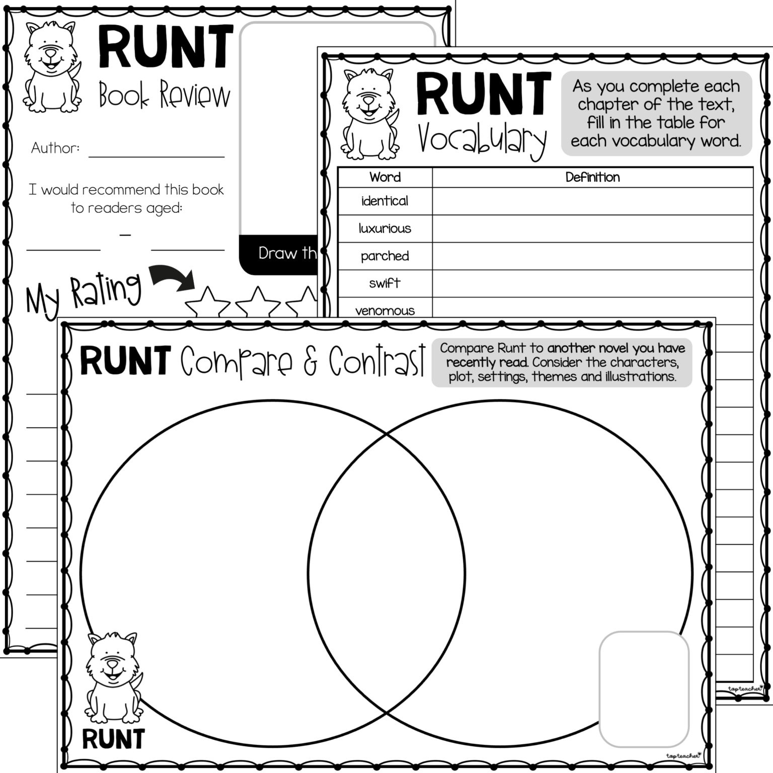 Runt comprehension activities top teacher