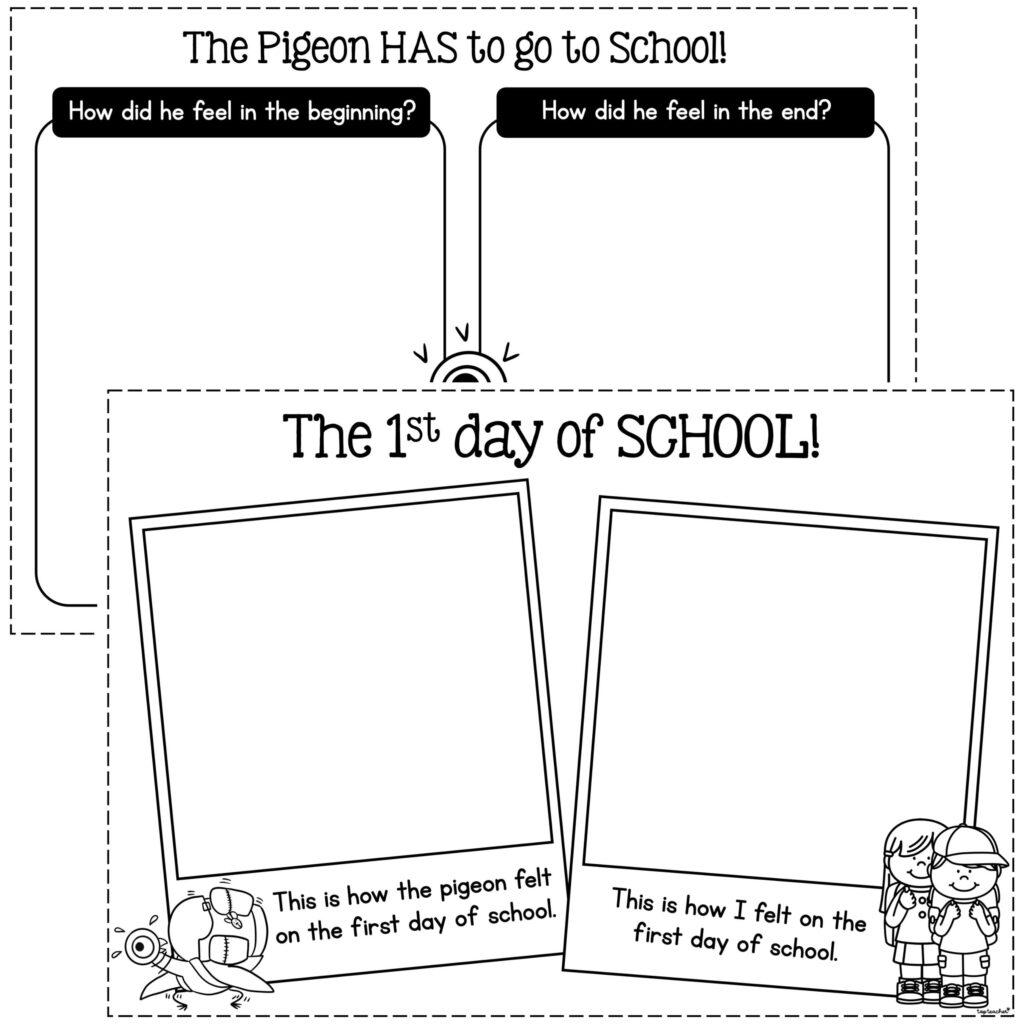 The pigeon has to go to school worksheet package top teacher