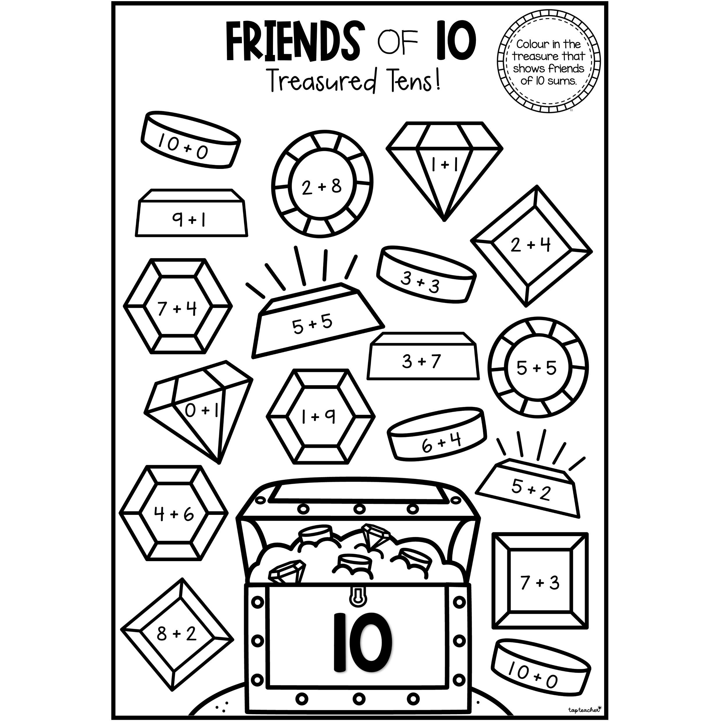 Treasured Tens Friends of Ten Worksheet - Top Teacher treasured-tens-friends-of-ten-worksheet-top-teacher