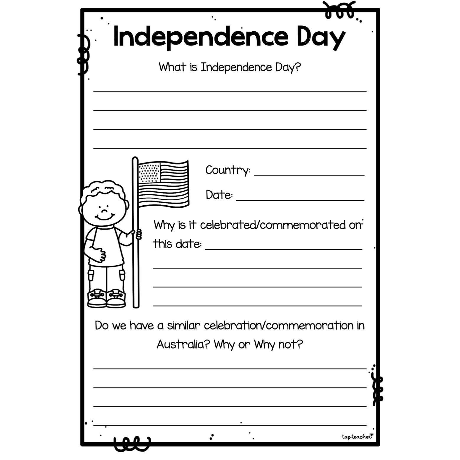 Independence Day Worksheet Top Teacher Independence Day Worksheet Top Teacher