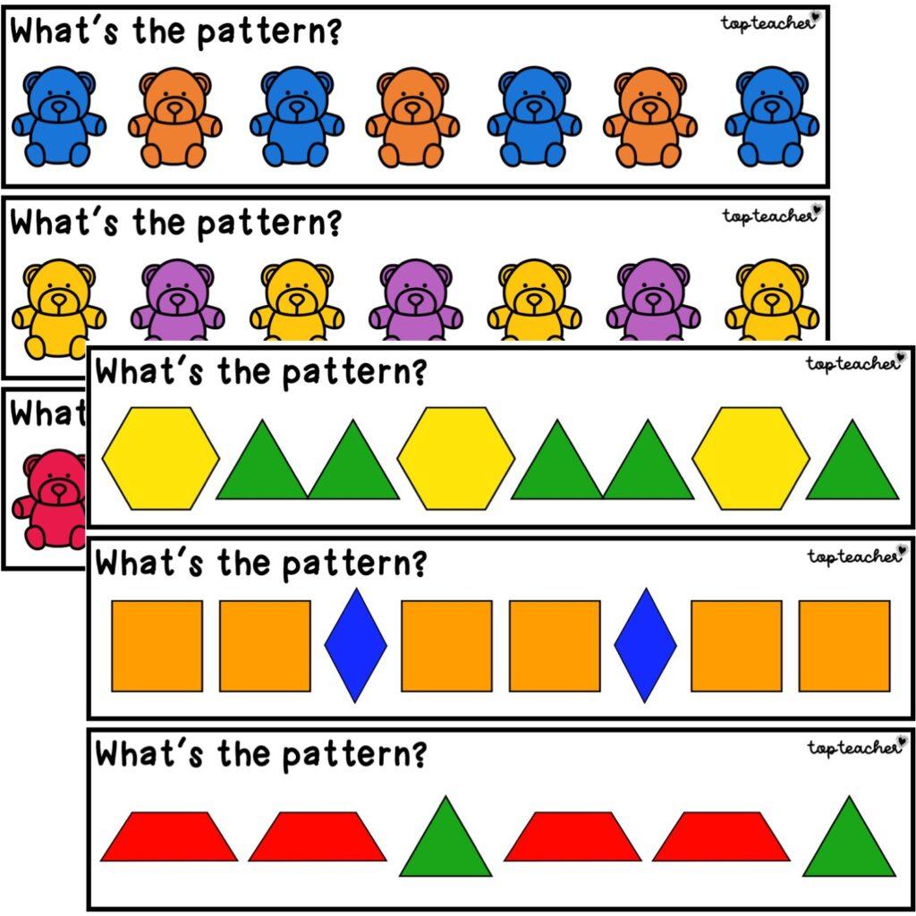 Repeating pattern cards top teacher