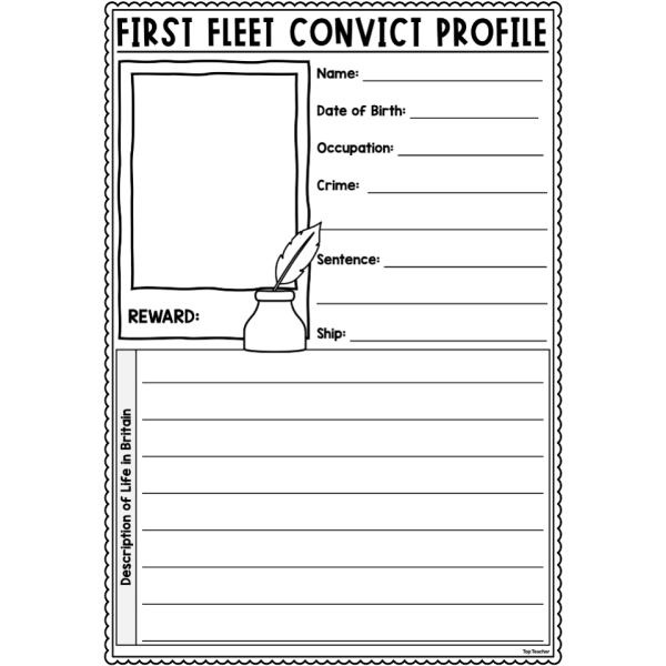 First Fleet Convict Profile - Top Teacher